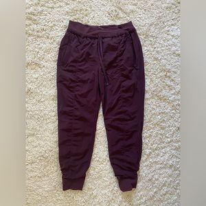 Athleta Attitude II Lined Burgundy Joggers Size 10